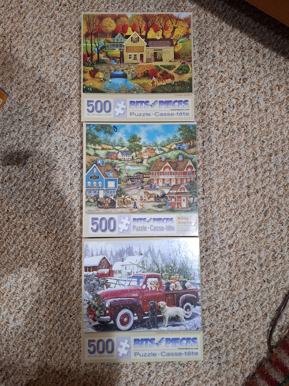 Bits and Pieces 500-Piece Jigsaw Puzzle - Red Truck Holiday Scene